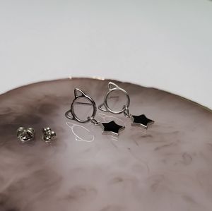925 Women Earing Y2K Fation Cart Star Jewery